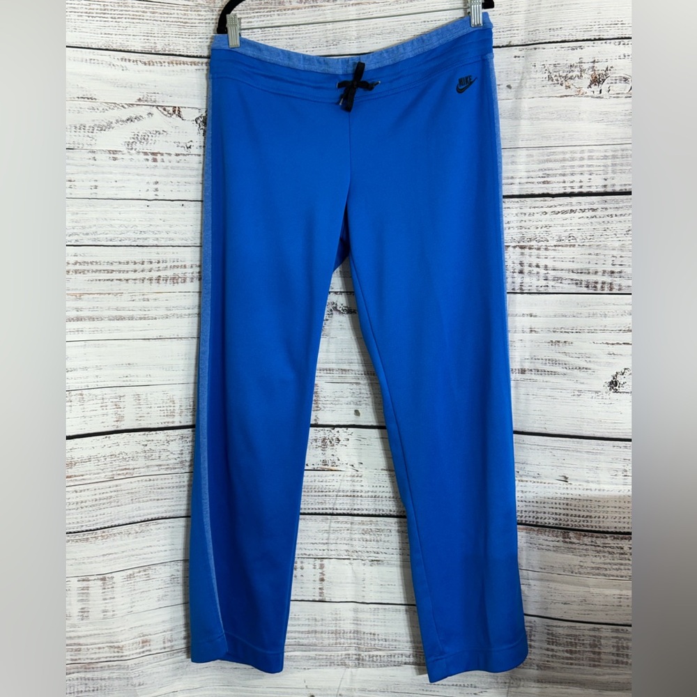 Nike Sweatpants Womens Size Large Royal Blue track Joggers pull on Drawstring
